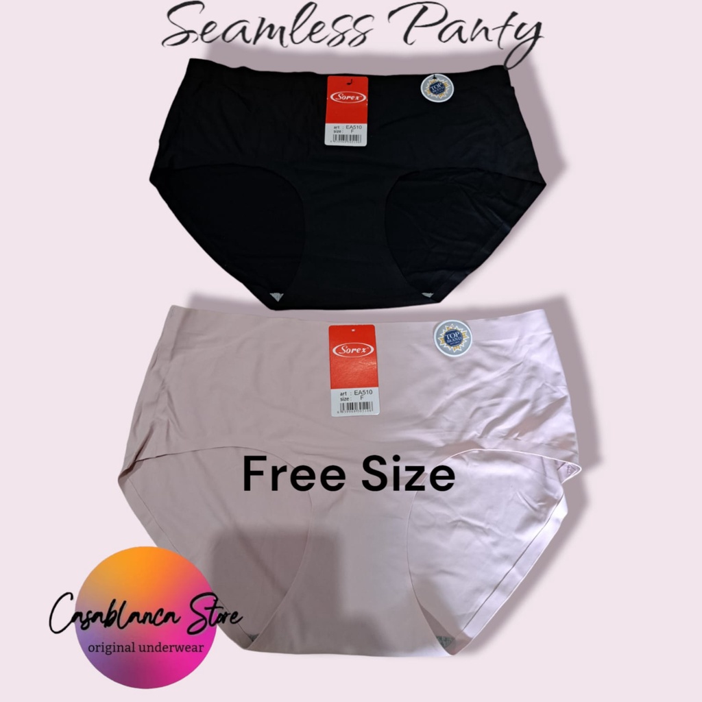 SEAMLESS PANTY SOREX EA 510 TANPA JAHITAN &amp; FREE SIZE SETARA XL &amp; XXL