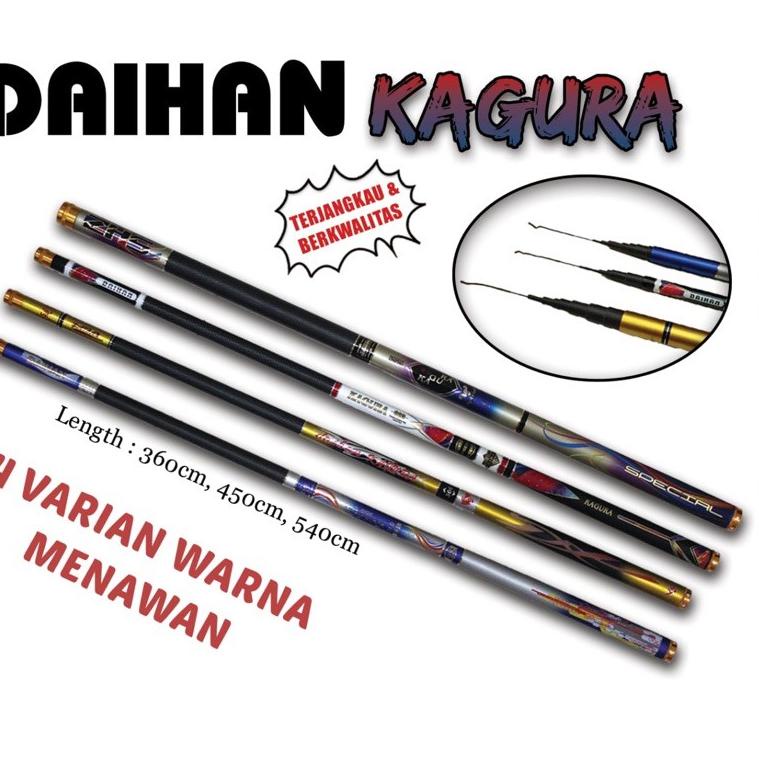 PALING LARIS joran tegek Daihan KAGURA 360-630 lengkap carbon kevlar ringan kaku