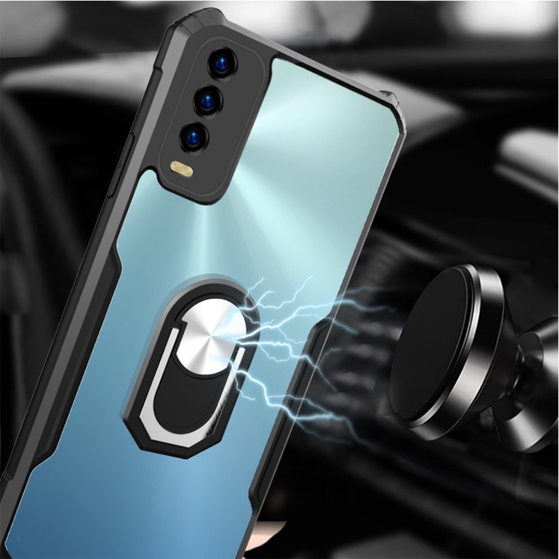 Transparan Holder Case OPPO Reno 8 Pro 7 7Z 8Z 6 4G 5G Casing Ring Anti Jatuh Stand Penyangga SoftCase