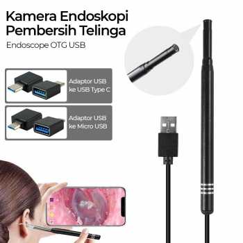 Kamera Endoskopi Pembersih Telinga Android Endoscope OTG USB / Pembersih Telinga Kamera Anak Dewasa Ear Cleaning Endoscope / Korek Kuping Led Kamera HD Earpick Camera Alat Pengecek Telinga / Kamera Endoscope Endoskop Endoskopi Perawatan Kesehatan Telinga