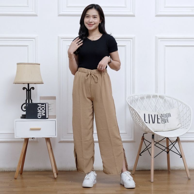 Izzie Loose Pants Celana Kulot Wanita Celana Kerja High Waist