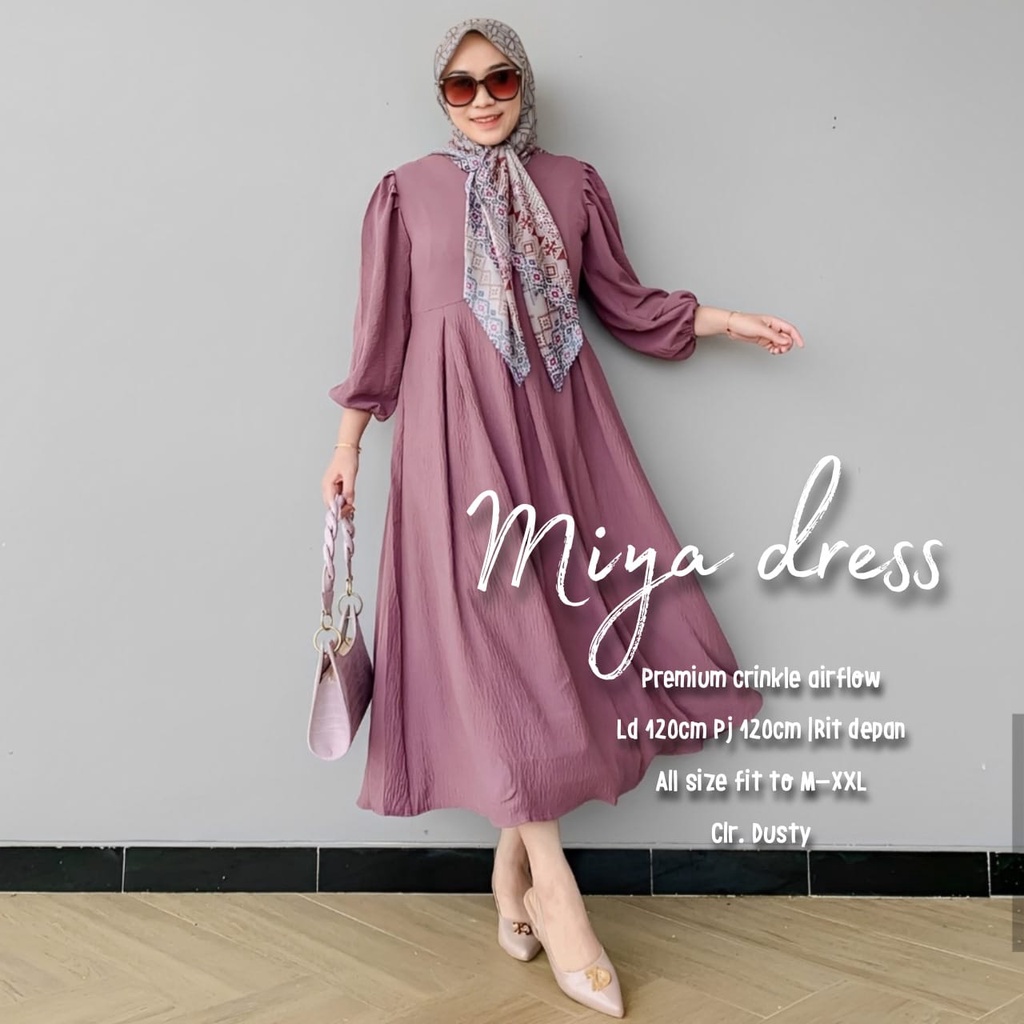 Miya Maxi Dress Gamis Wanita Dewasa Kekinian LD 120 Jumbo Big Size Harian Ibu Pesta