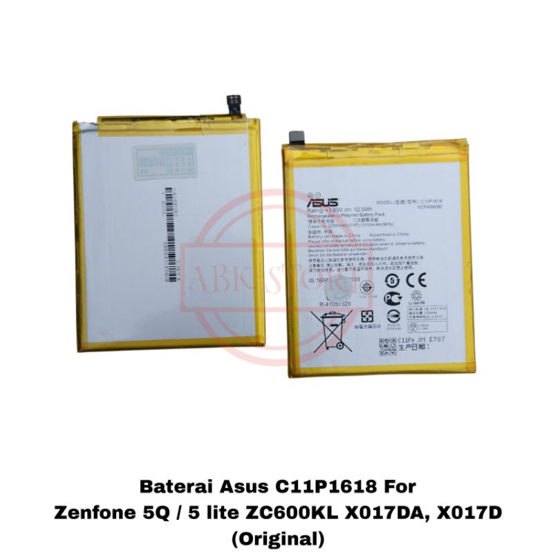 BATRE BATERAI ASUS C11P1618 ZENFONE 5Q ZC600KL / ZENFONE 4 ZE554KL BATTERY ORIGINAL