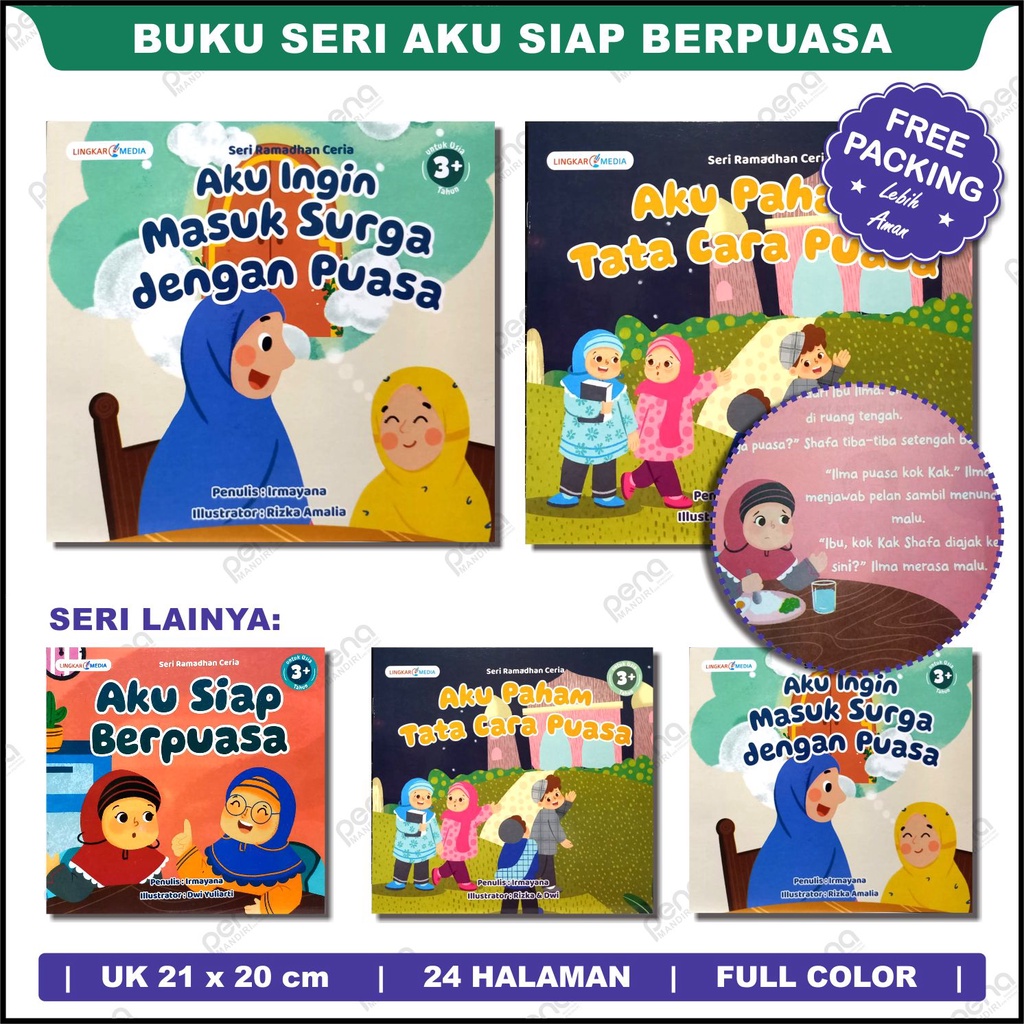 Buku Cerita Aku Siap Berpuasa | Tata Cara Berpuasa | Masuk Surga Dengan Puasa Full Color LM