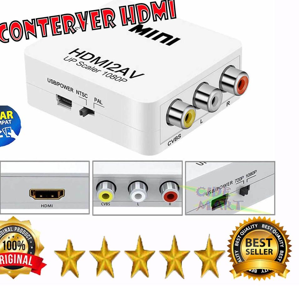 ✥ [BISA COD] HDMI TO AV / MINI BOX HDMI2AV / ANYCAST RCA CONVERTER ADAPTOR / HDMI2AV ♡
