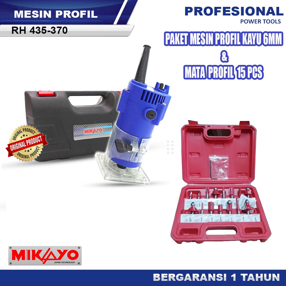 hemat gan, paket mesin profil trimmer 6mm mikayo dan mata 15pcs full set