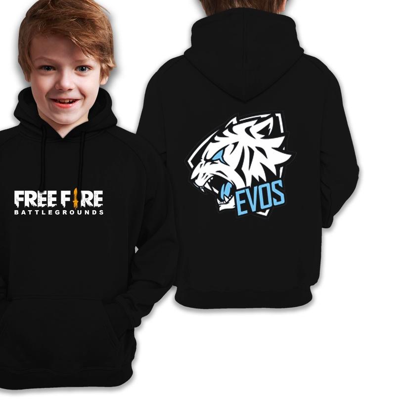 ➱ SWEATER JAKET HOODIE ANAK  FREE FIRE EVOS FF ❃
