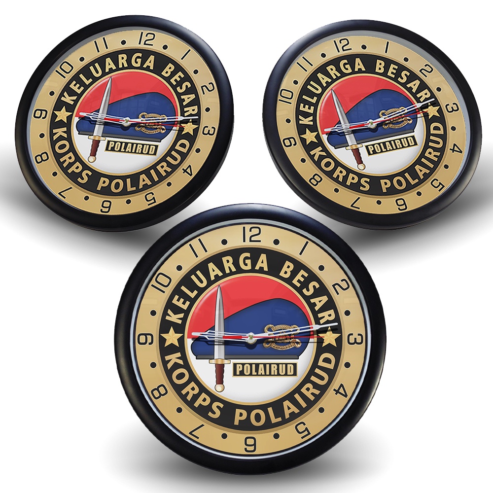 (Masuk) Jam Dinding KELUARGA BESAR KORPS POLAIRUD {Istimewa} Light Gold