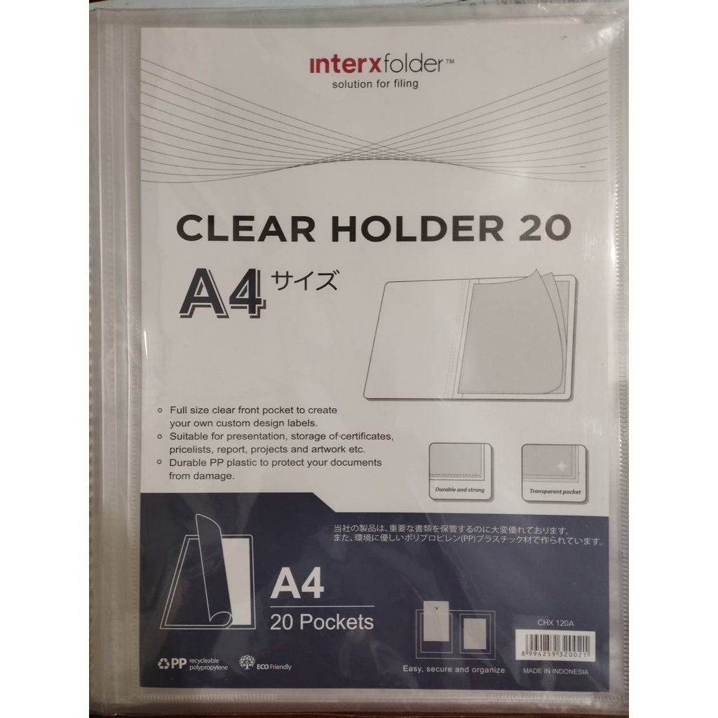 

Clear holder A4 Inter X isi 20 lembar