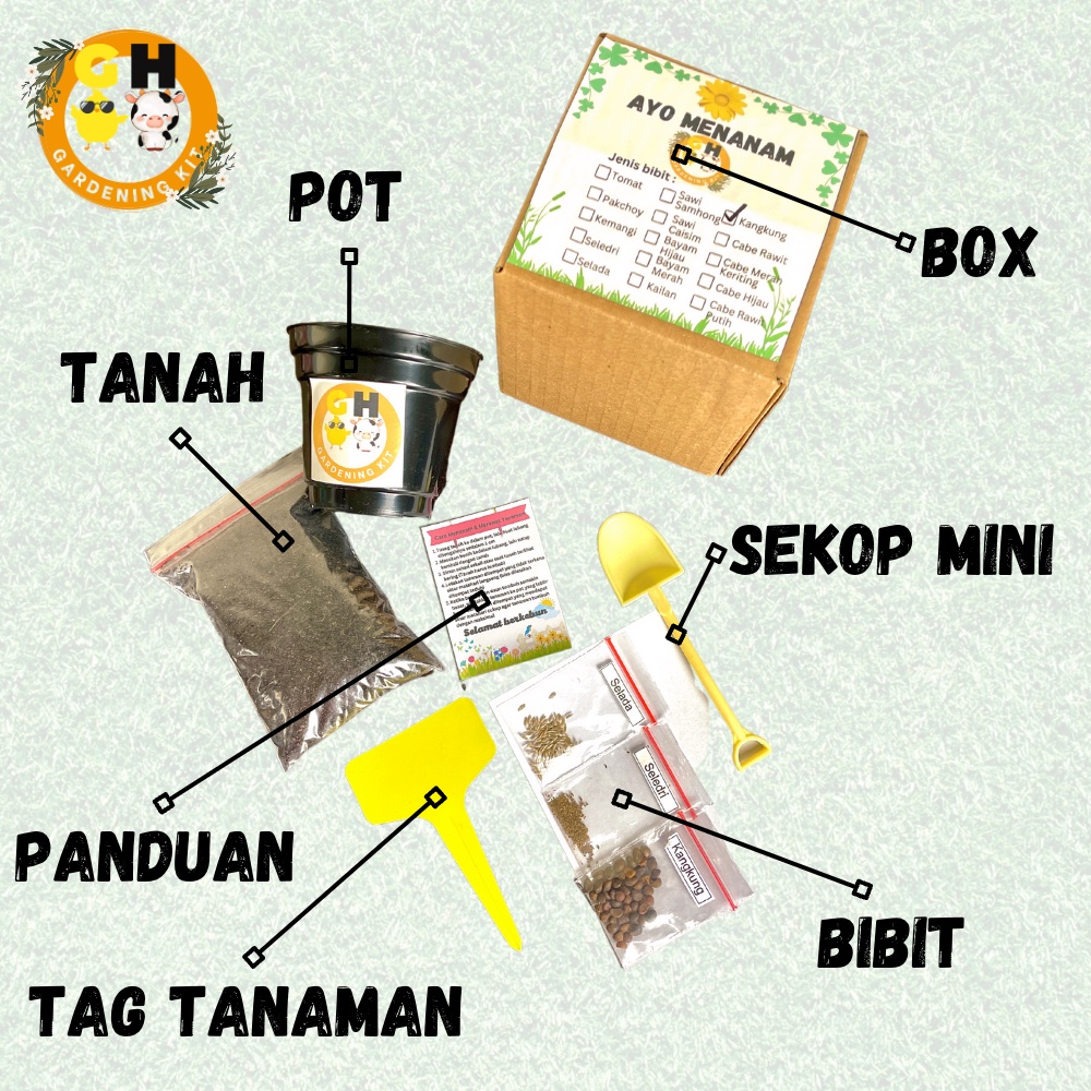 Mainan Edukasi Montessori DIY Berkebun Sayur Souvenir Grow Kit Gardening Menanam Sayur Buah Bunga Hampers Ulang Tahun