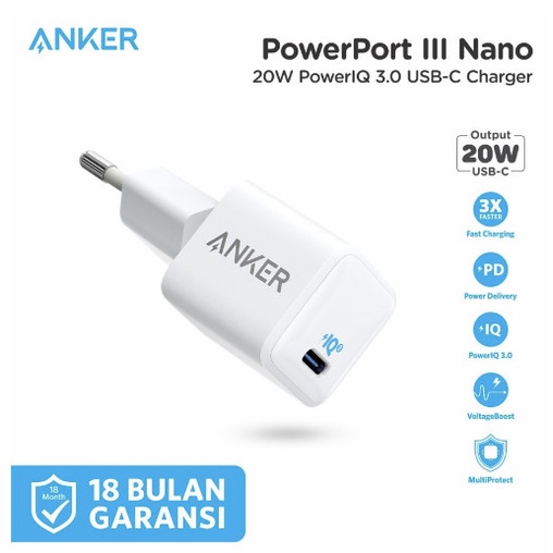 Best Seller Anker Marvel Charger Iphone Powerport Iii Nano 20W Usb-C A2633 Garansi
