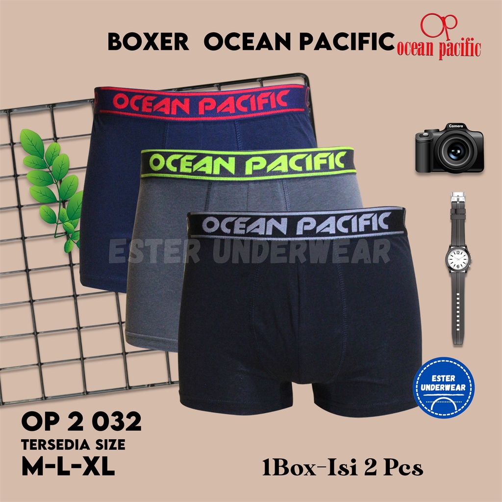 Celana Boxer Pria Ocean Pacific OP 032 isi 2 Pcs/Pack