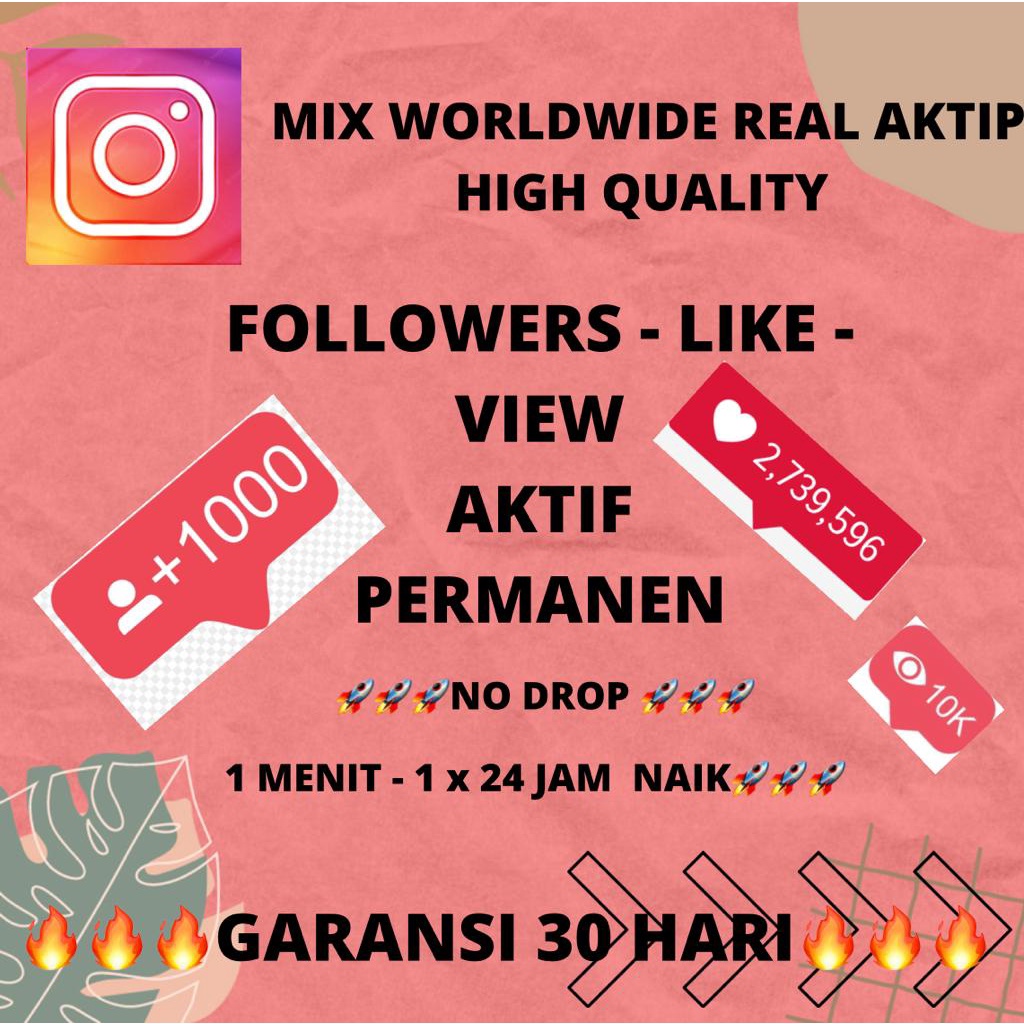 IG MIX FOLLOWERS ( 100 - 1000 ) SOFTWARE FOLLOWERS PERMANEN INSTAGRAM MIX WORLDWIDE ( BULE ) GARANSI