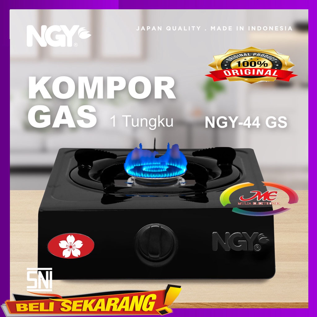 READY STOK / NAGOYA KOMPOR GAS 1 TUNGKU STAINLESS/teflon NGY-44 GS PROMO