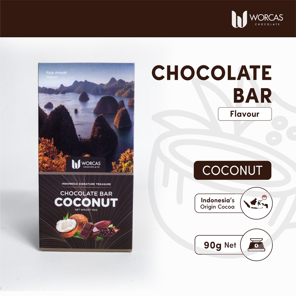 

Worcas Chocolate Bar Flavoured Dark Chocolate Coconut