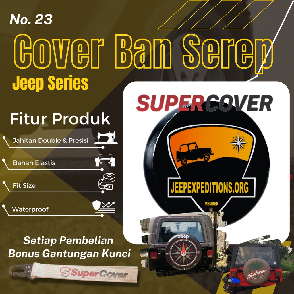 Sarung Ban Serep Jeep Ban Serep Kulit Sintetis Jeep 23 Penutup Pelindung Selimut Ban Serep