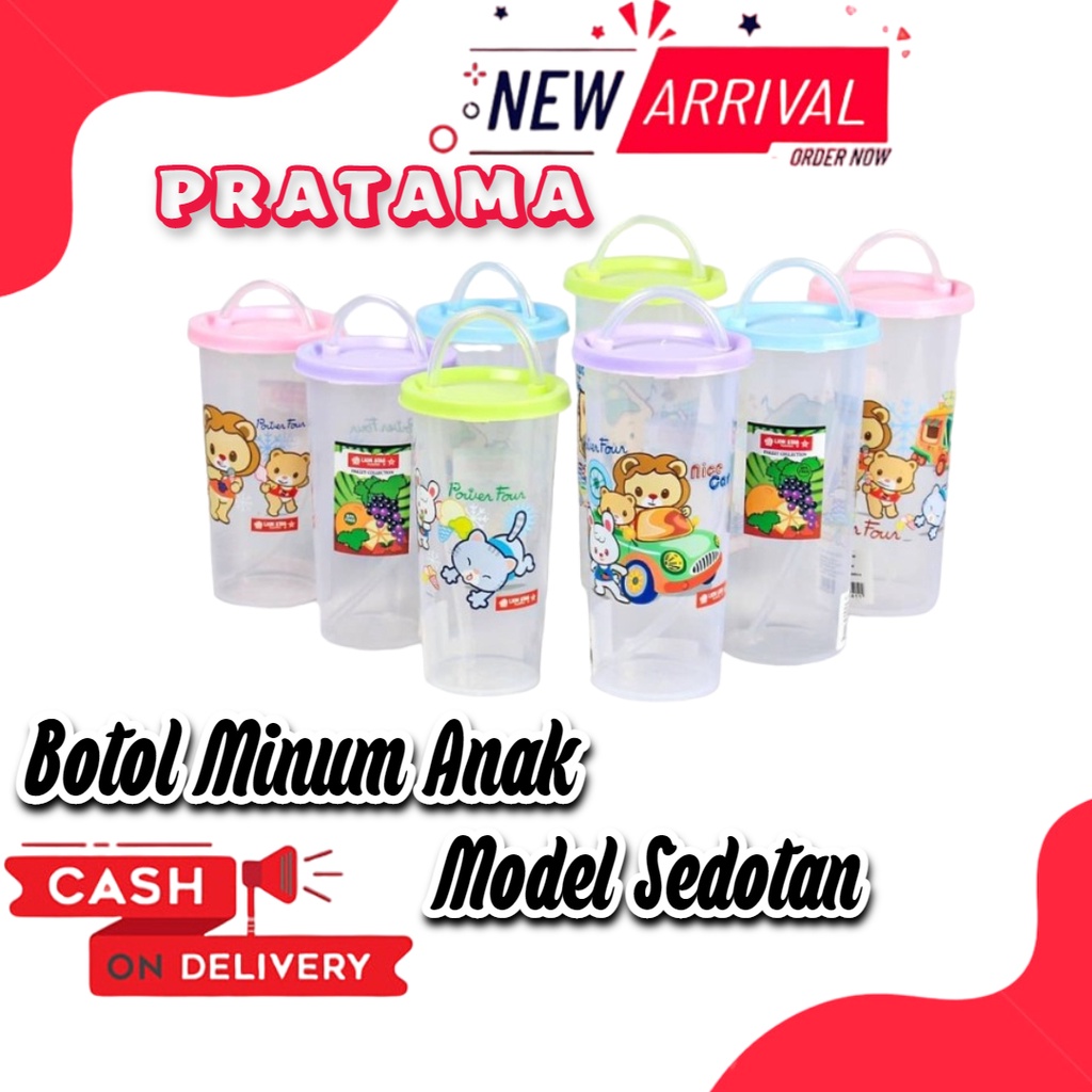 Botol Gelas Minum Anak + Sedotan 280 ML Botol Minum Anak Lionstar C1-280ML