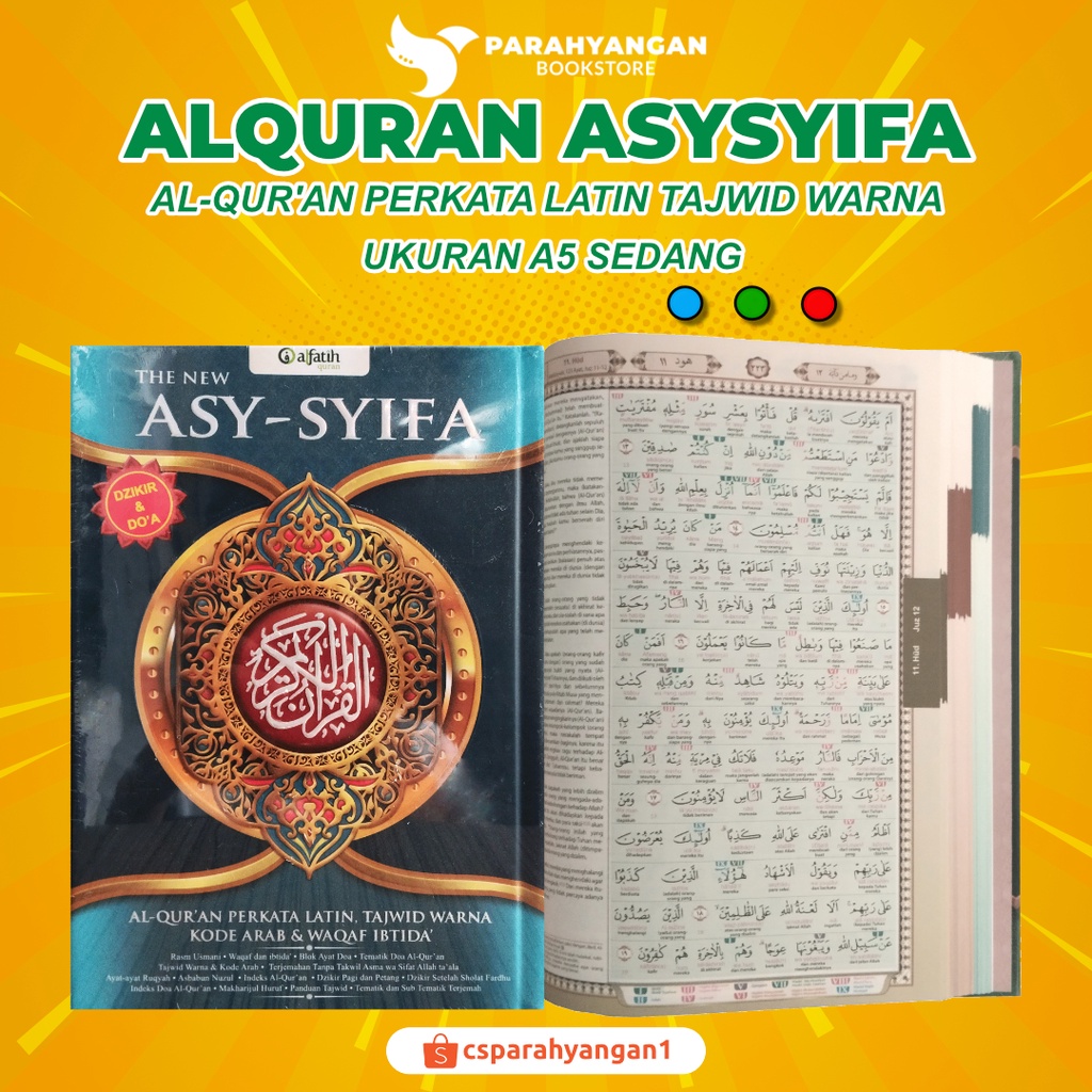 Al Quran Asy Syifa A5, al Quran Perkata Latin tajwid warna &amp; Koda Angka, Al Quran Tajwid, Al Quran Tajwid Warna