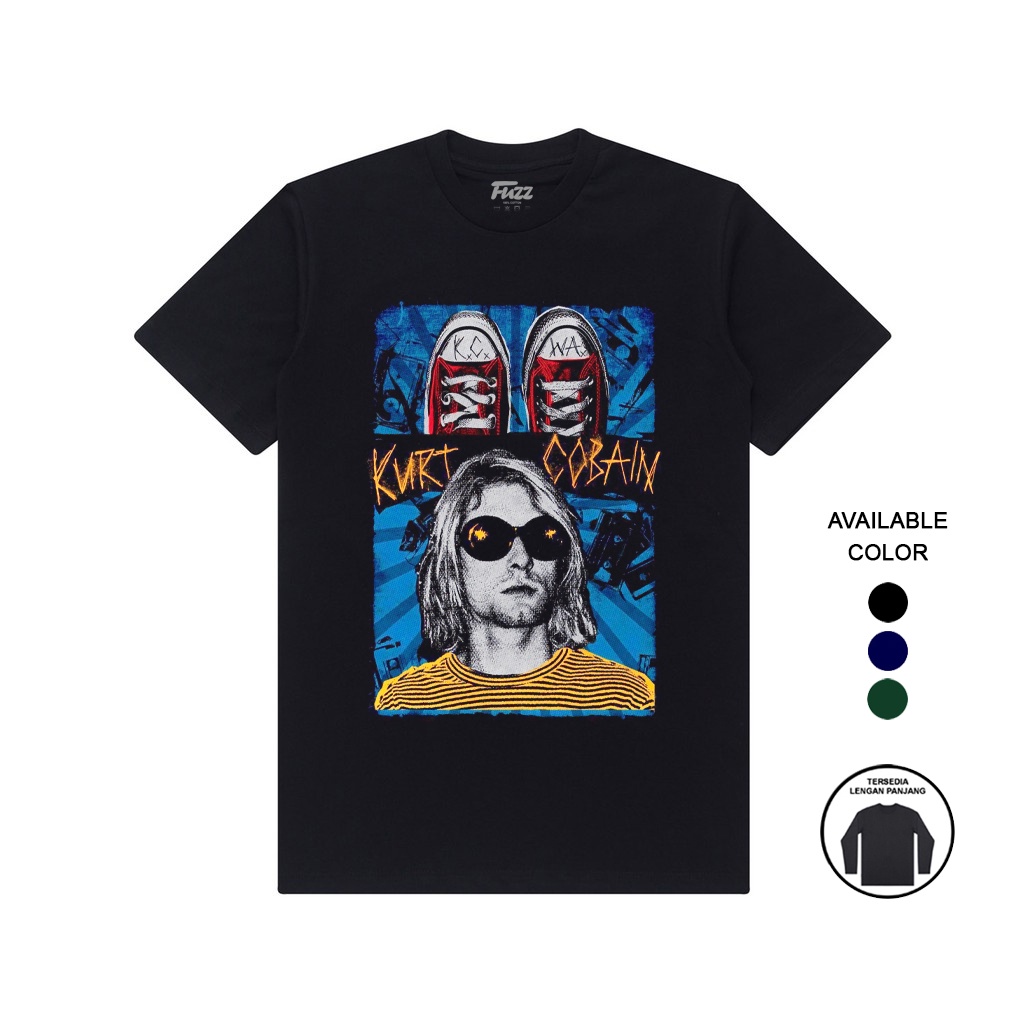 KAOS NIRVANA KURT COBAIN T SHIRT MUSIK PRIA WANITA ORIGINAL BANDUNG