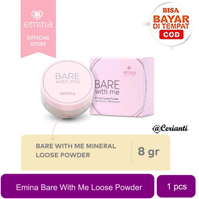 [MAMPU MENYERAP MINYAK WAJAH | LOOSE POWDER | FLAWLESS | BPOM] Emina Bare With Me Mineral Loose Powder_Cerianti