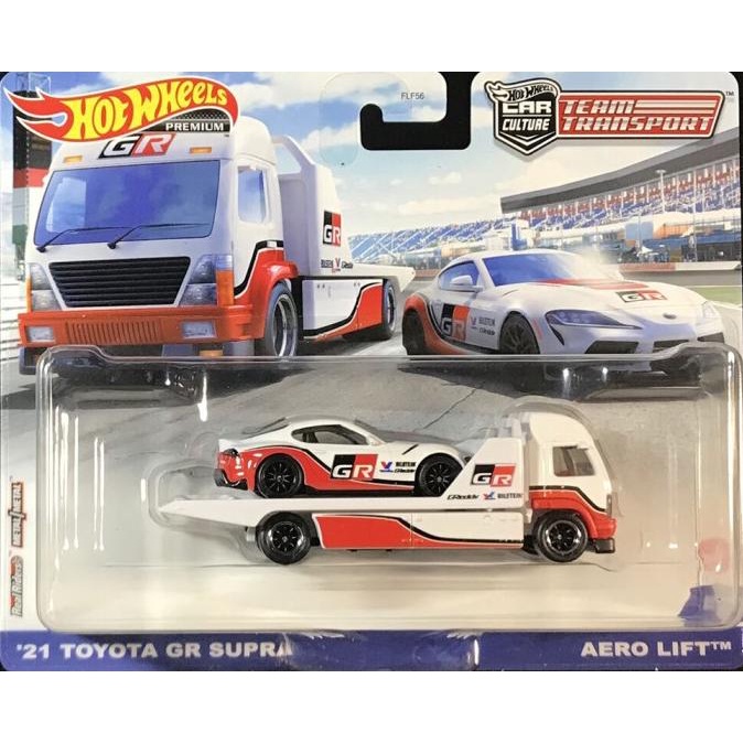 HOT WHEELS TEAM TRANSPORT 21 TOYOTA GR SUPRA AERO LIFT ---NEW---