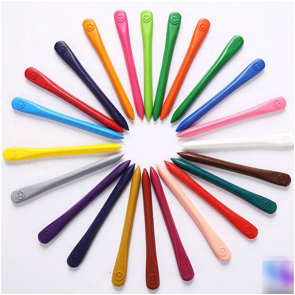 JM HIGH QUALITY Crayon Lab Non Toxic Crayon Triangular Crayon Lab Triangle Crayon Plastik Anti Kotor Tangan