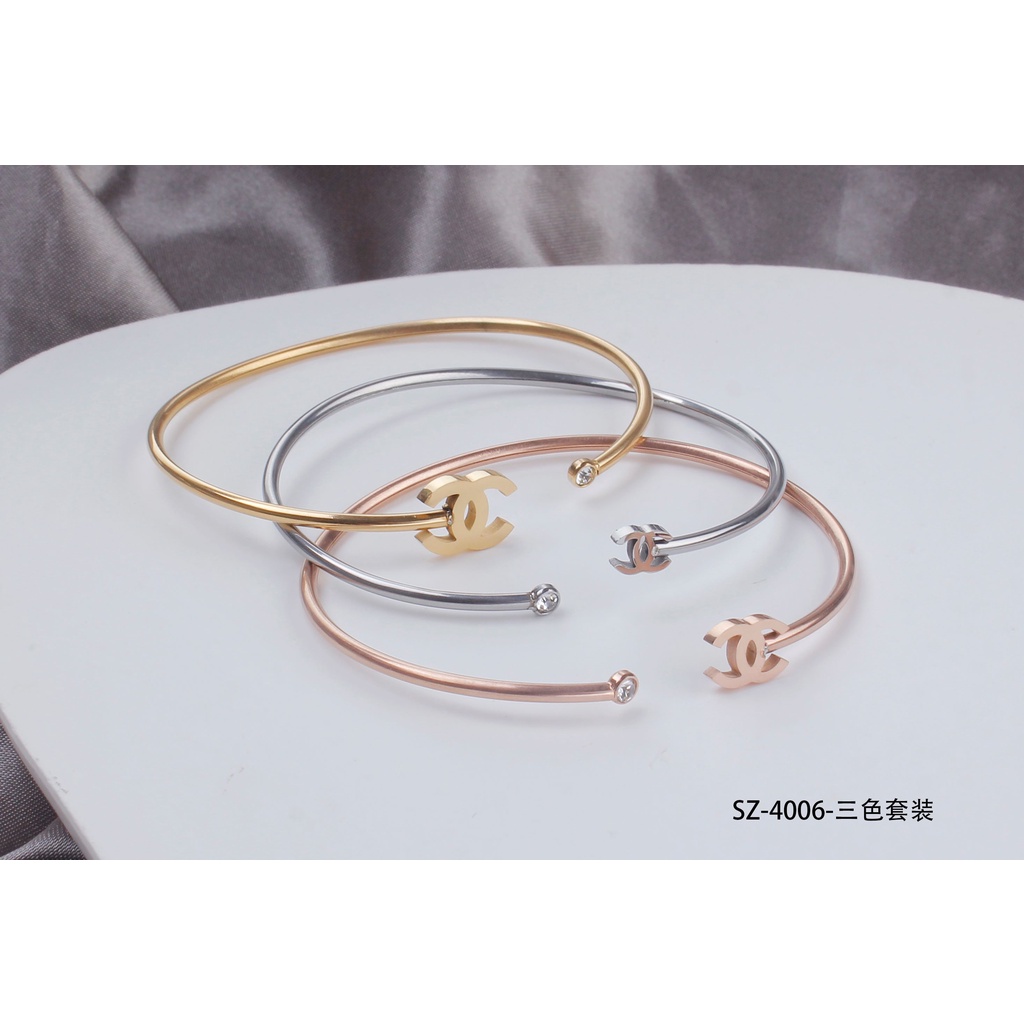 Gelang Titanium Set 3 Perhiasan Fashion 4006/4181