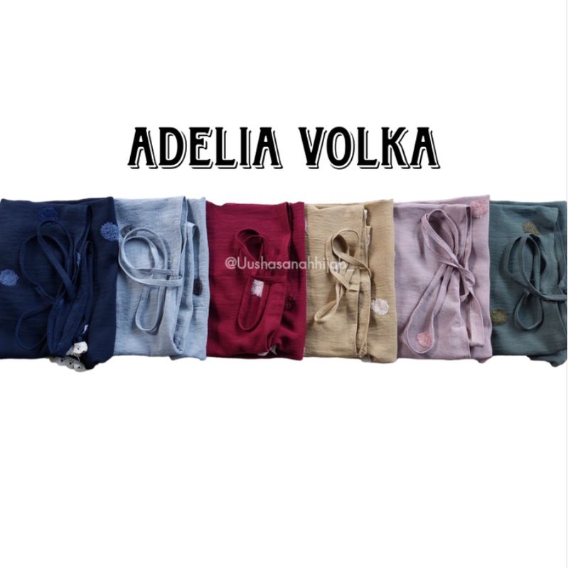 [ De.al Hijab ] ADELIA VOLKA••hijab bergo tali anak renda••hijab crinkle embroidery