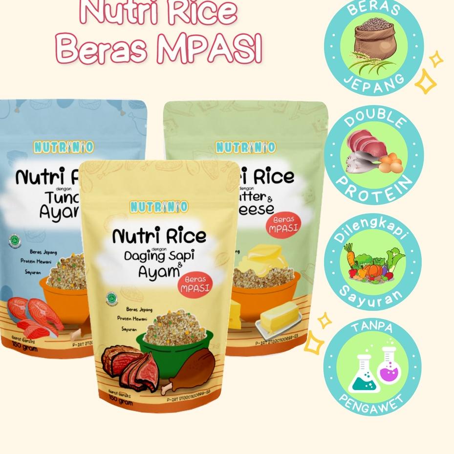 

ⅎ Nutrinio Nutri Rice 150 g | Beras MPASI Double Protein Tanpa Pengawet ✈