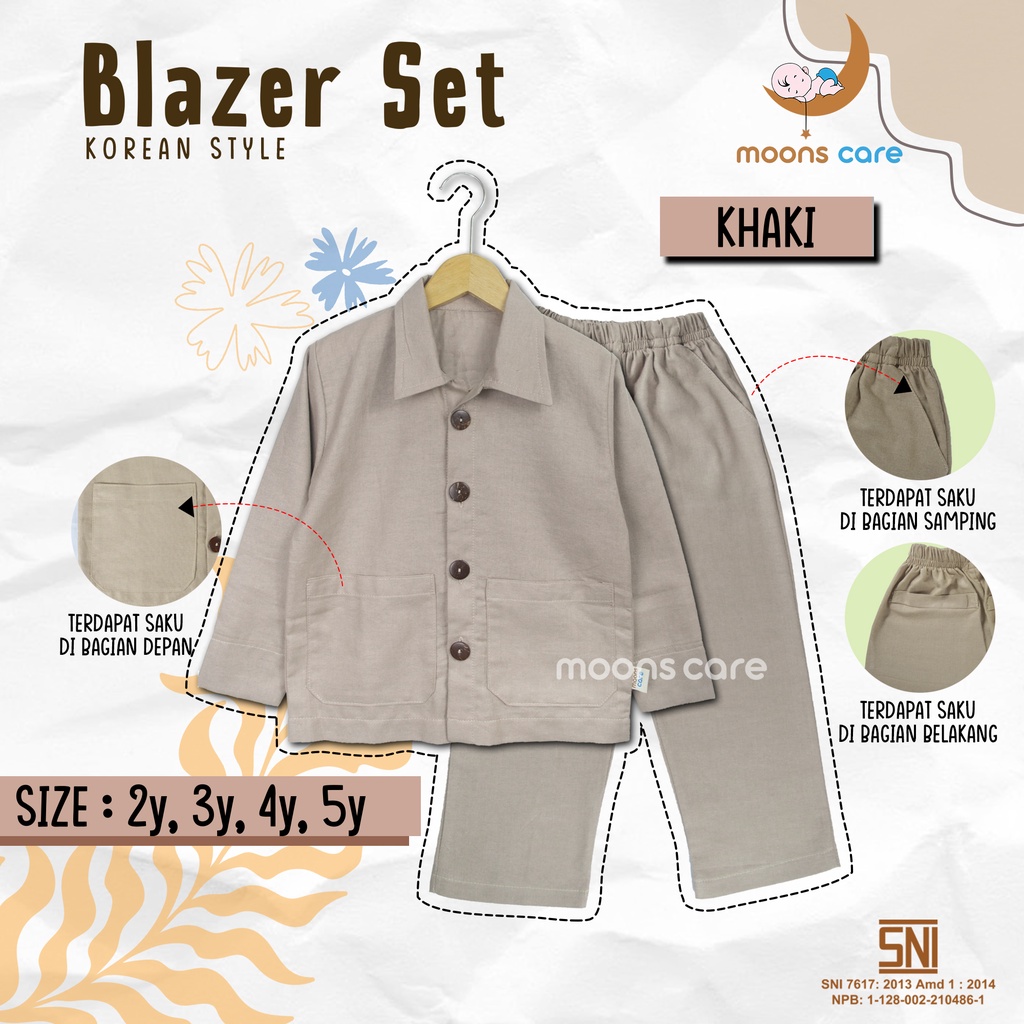 BLAZER KIDS SET MOONSCARE KOREAN STYLE - BLAZER ANAK - SETELAN BAJU ANAK KOREAN STYLE - BLAZER SET KIDS PEREMPUAN -  BAJU LEBARAN ANAK PEREMPUAN- BAJU LEBARAN ANAK PEREMPUAN- OUTFIT LEBARAN PEREMPUAN