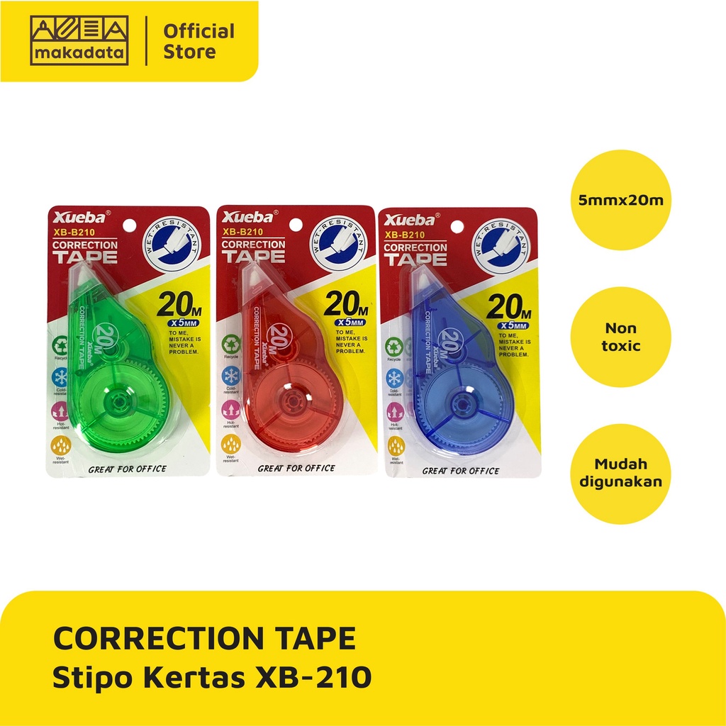 

STIPO KERTAS / TIP-EX / CORRECTION TAPE XB-210 (1 PCS) MURAH