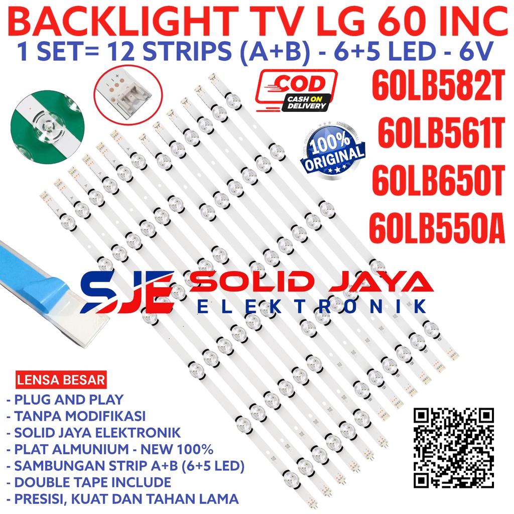 BACKLIGHT TV LED LG 60 INC 60LB582 60LB561 60LB650 60LB550 60LB LAMPU BL 11K 6V 60LB582T 60LB561T 60LB650T 60LB550A 60INCH 60INC 60IN INCH IN LENSA CEKUNG BESAR