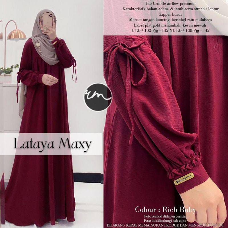 LATAYA MAXY LABEL MADANI GAMIS VIRAL KEKINIAN DRESS MUSLIMAH GAMIS TERBARU DRESS WANITA FASHION MUSL