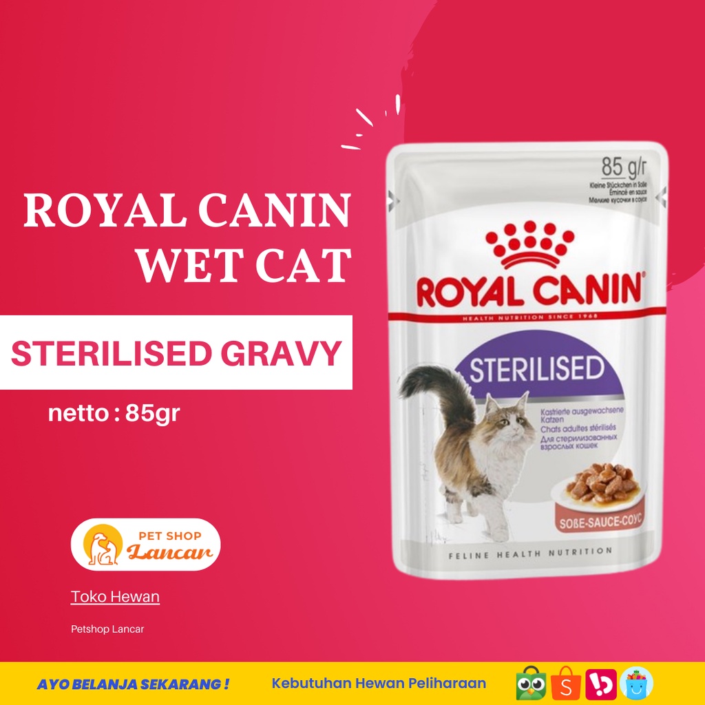 Royal Canin Sterilised In Gravy Makanan Kucing Dewasa Wet 85gr