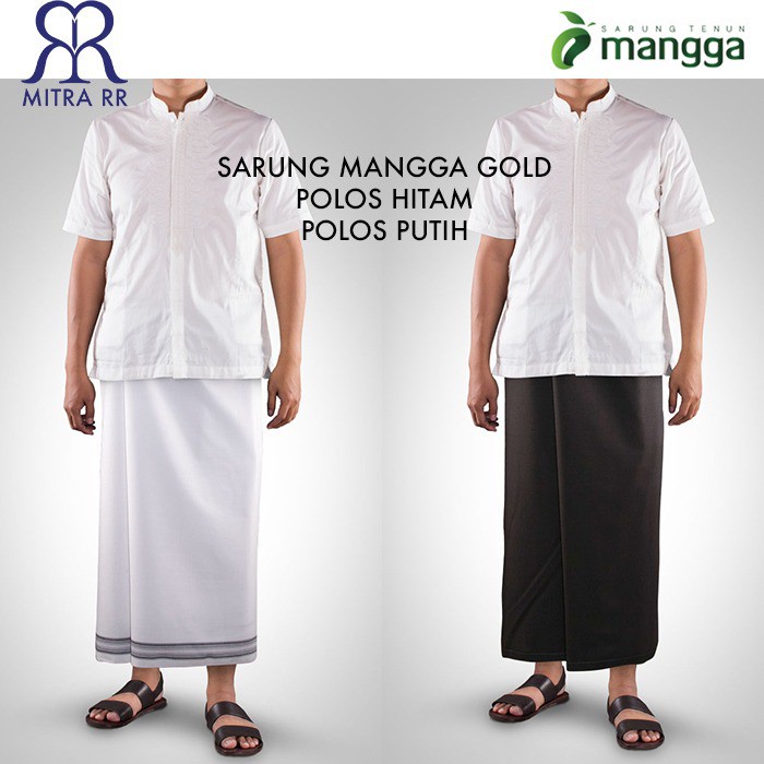 Sarung Mangga Gold | Hitam Polos Putih Polos - Satuan / Grosir