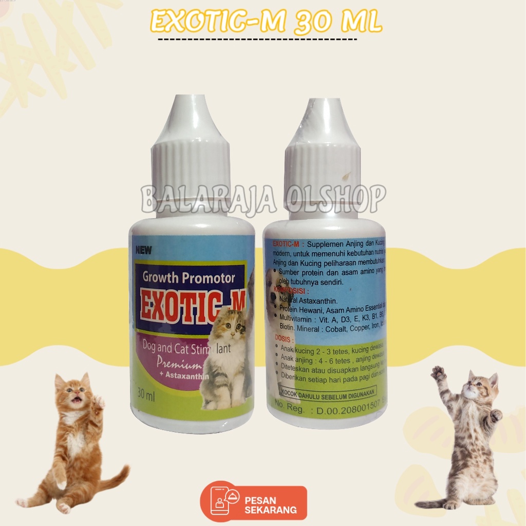 Vitamin untuk Penambah Nafsu Makan Kucing Kitten dan Anjing - Exotic M 30 ML