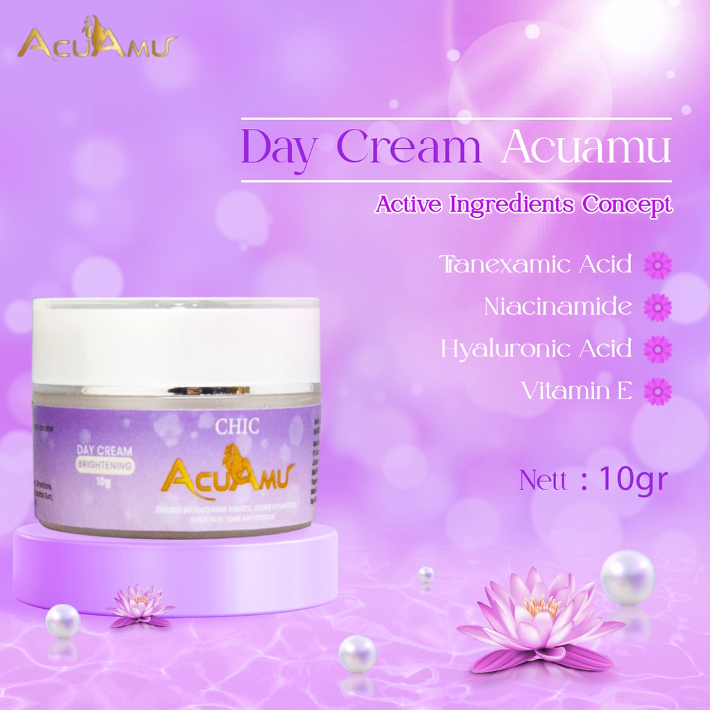 ACUAMU DAY CREAM BRIGTHENING 10g | CREAM PENCERAH WAJAH DALAM 14 HARI