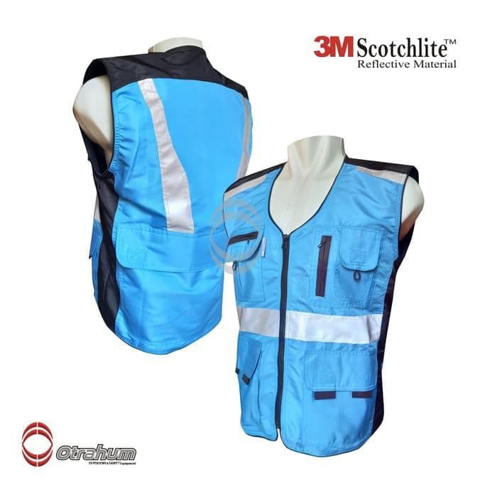 BAYAR DITEMPAT Rompi Vest Safety K3 Parasut Reflectiv 3M - Biru /VEST RAJUT/VEST WANITA/VEST