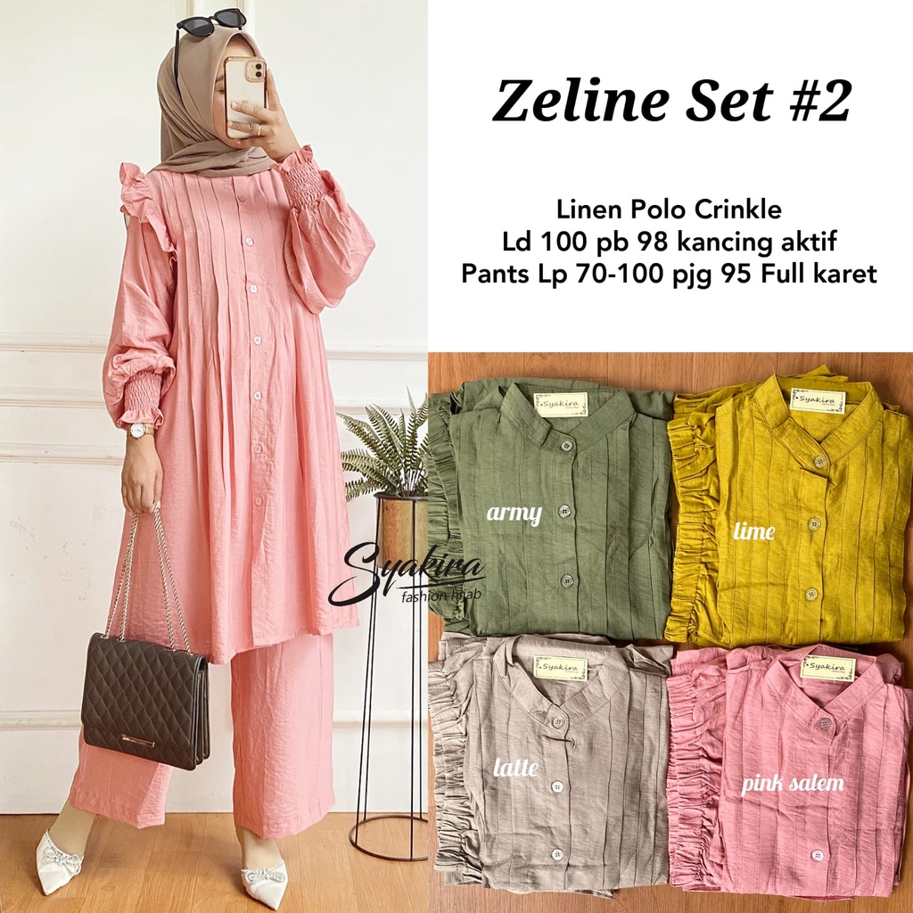 ZELINE SET #2 TUNIK CELANA POLOS ORI BY SYAKIRA