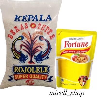 

♥ PAKET 9 Paket sembako Beras 5 liter & minyak 1 liter ➤