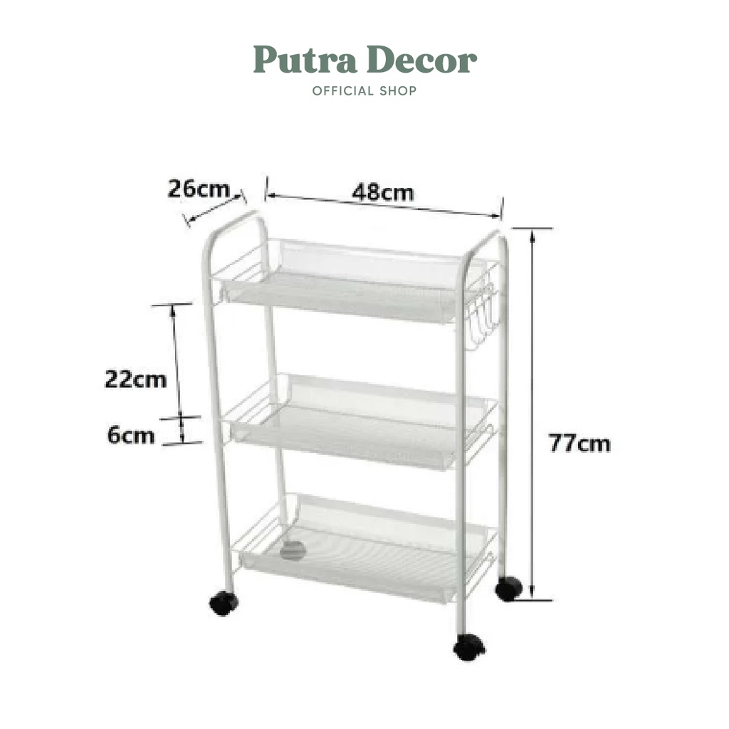 iNstansday- SALE IKEA HORNAVAN PUTIH Troli Serbaguna Rak Susun Dapur Organizer Tempat Penyimpanan