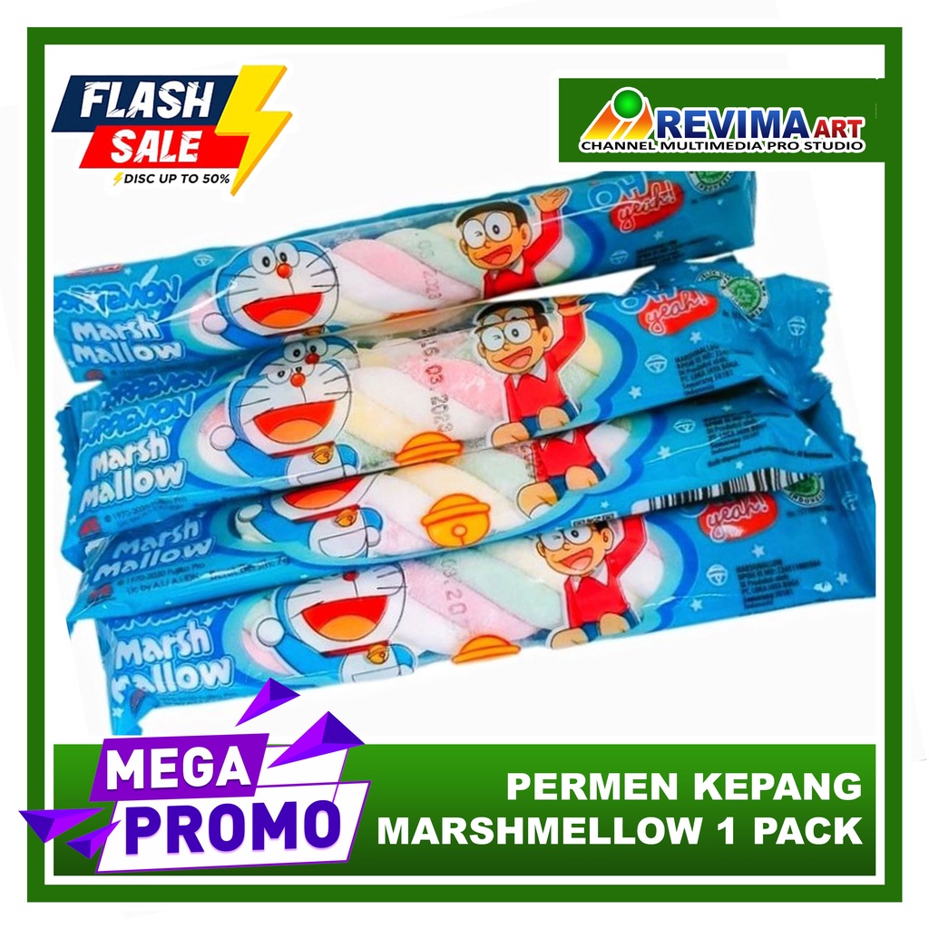 

Snck Permen Kapas Kepang MARSH MALLOW DORAEMON Kemasan 1 Pack