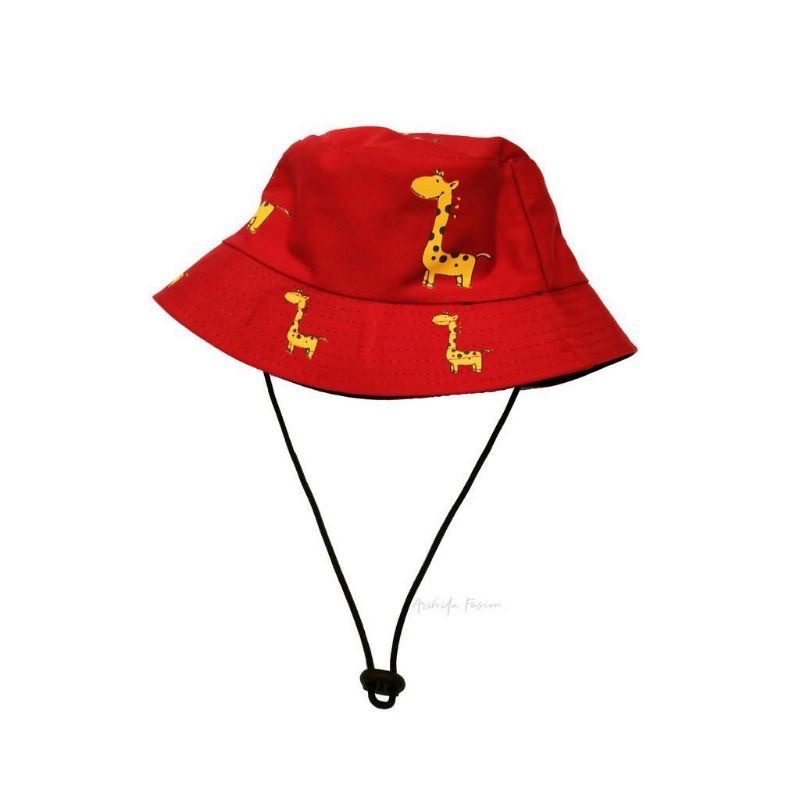 TOPI BUCKET SABLON JERAPAH FULL ANAK TALI 1-7THN