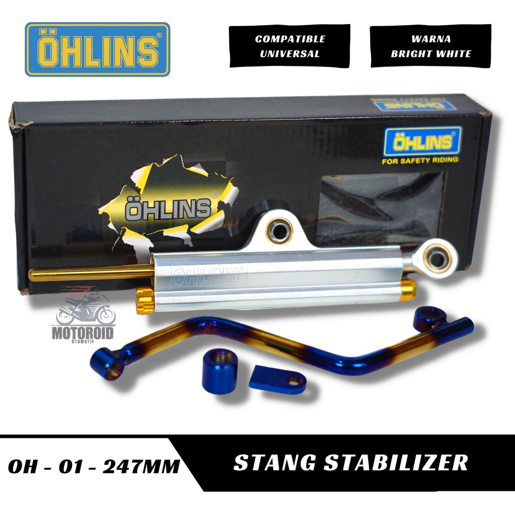 Stabilizer stang ohlins oh magnesium gold series thailand breket twotone universal kawasaki moge steering dumper matris ohlinskawasaki ninja R RR SS KR ZX