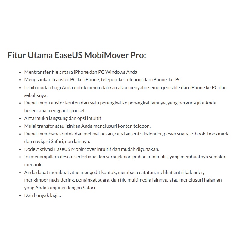 EaseUS MobiMover Pro 2022 Software Transfer Data iPhone PC / WA data transfer recovery