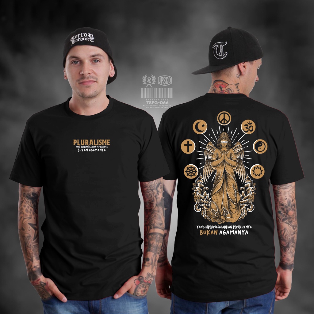 Baju Atasan Kaos Distro Pria Lengan Pendek Terbaru Keren 2022 Pluralisme Gusdur Baphomet