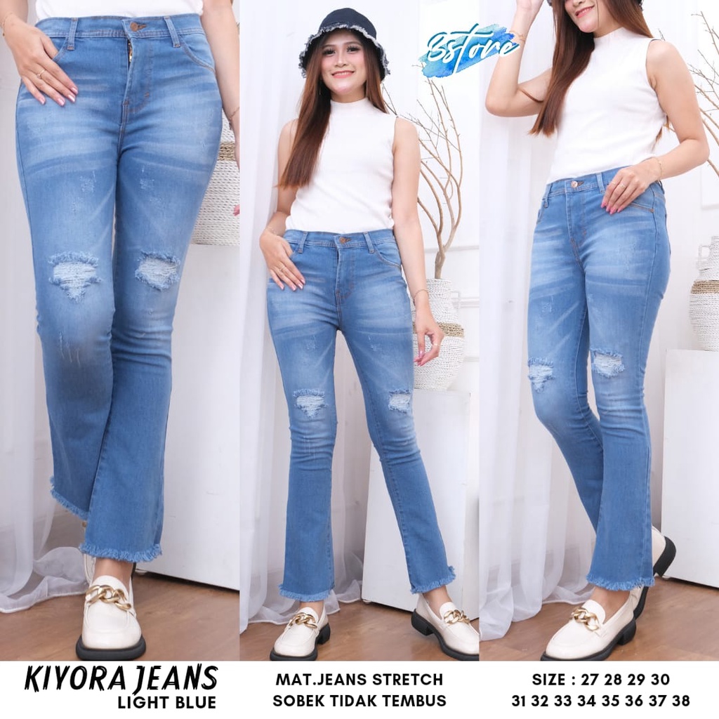 CELANA JEANS WANITA MOTIF SOBEK TERBARU PAKAIAN WANITA CELANA PANJANG JEANS SOBEK KEKINIAN