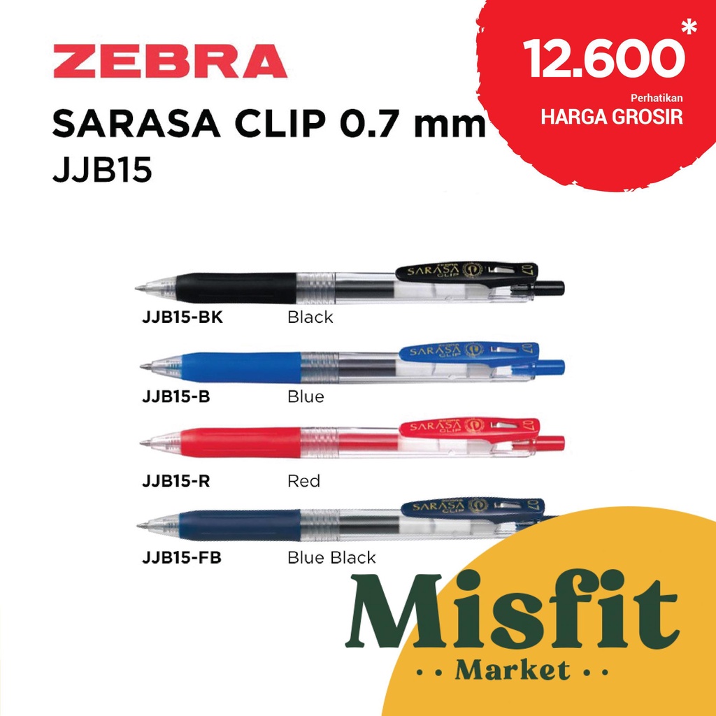 

ZEBRA SARASA CLIP JJB15 Gel Pen 0.7 mm Pulpen Bolpoin