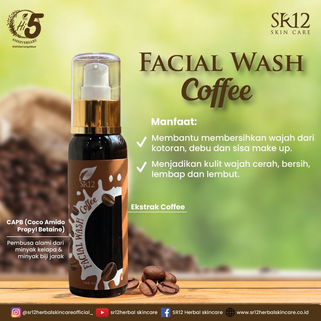 FACIAL WASH COFFEE SR12 TERBAIK.!! FRESH &amp; TIDAK KERING / SABUN KOPI PENCERAH WAJAH BERSTANDART BPOM