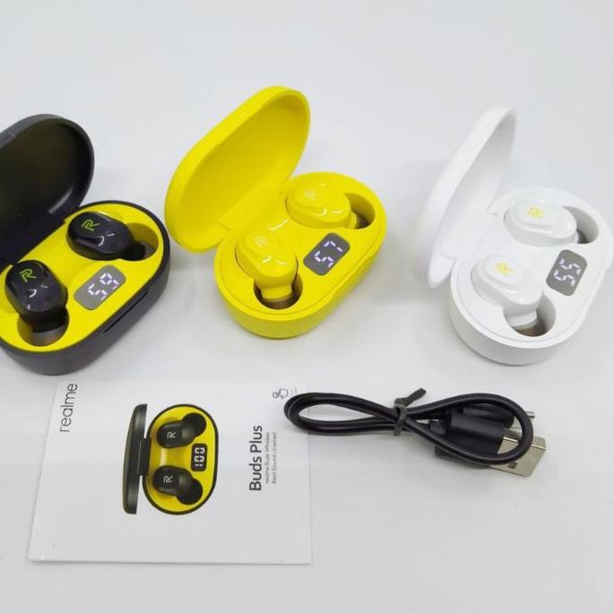 ❆ REALME EARPHONE BLUETOOTH BUDS PLUS WIRELESS LED HANDSET ™